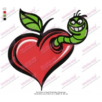 Evil Worm in Heart Embroidery Design